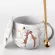 Love Coffee Cup Ceramic Mug Friends Travel Mugs Cute Cat Foot Porcelain Couple Mug Pink