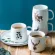 Nordic Espresso MUG PORCELAIN Hand Painted Eco Friendly Cute Creative Tea Cup Ceramic Coffee Mug Tazas de Cafe Drinkware mm60mkb