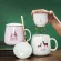 Ceramics Mug Large Cute Stirring Tea Cartoon Print Porcelain Personalized Cup 1 Piece Cartoon Interesting Large Mugs Kk60mk