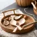 Round Hand-Woven Fruit Storage Basket Rattan Bread Serving Handcrafted Tray Platter With Wooden Handle Retro Classic Picnic Prop