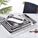 Rectangular Food Shallow Trays Stainless Steel Barbecue Fruit Storage Plate Steamed Dish Pastry Baking Pan Kitchen Utensils