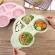 WHEAT STRAW BABY CARTOON TODDLER DIVIDED PLATES DURABLE DUNNER PLATE NON SLIP KIDS TRAY FOEDING FOOD DISHES Children Training @5