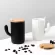 270ml Wooden Lid Ceramic Water Cup with Spoon Green Cactus Mug with Handle Creative Milk Coffee Cup Juice Office Water Cup