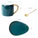 Japanese Style Luxury Ceramic Cup With Plate Creative Gold Coffee Mug Snack Dish Set English Afternoon Tea Cup With Spoon