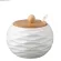 Household Kitchen Supplies Salt Shaker/creative Oiler Wave Pattern Seasoning Jar White Ceramic Wood Cover Storage Tool