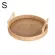 Rattan Handwoven Round High Wall Severing Tray With Handle Food Storage Plate Handles For Breakfast Drink Coffee Tea