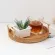 Rattan Handwoven Round High Wall Severash with Handle Food Storage Plate Handles for Breakfast Drink Coffee Tea