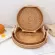 Rattan Handwoven Round High Wall Severash with Handle Food Storage Plate Handles for Breakfast Drink Coffee Tea