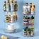 New 360 Rotation Cabinet Organizer Storage Spice Drink Cosmetic Storage Rack Pet Transparent Turntable for Kitchen Bathroom Room