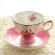 European Style Coffee Cup Set with Saucer Black Tea Bone China Butterfly Rose Pattern Mugs