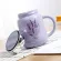 Creative Cartoon Lavender Ceramic Water Mug With Cover Leakproof Coffee Mug Tea Milk Juice Cup Home Office Drinkware