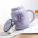 Creative Cartoon Laveder Ceramic Water Mug with Cover Leakproof Coffee Milk Juice Cup Home Office Drinkware