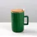 Wooden Lid Ceramic Water Cup Creative Ceramic Cactus Straight Mug Couple Stripe Hotel Home Office Cup