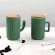 Wooden Lid Ceramic Water Cup Creative Ceramic Cactus Straight Mug Couple Stripe Hotel Home Office Cup