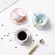 Marble Pattern Ceramic Coffee Cup Saucer Sets Gold Porcelain Tea Milk Breakfast Mugs Birthday Spoon Dishes