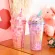Creative Water Cup Cute Student Gradient Color Cherry Plastic Cup Tea Cup Drink Cup Coffe Cup Double-Layer Cooling Straw Cup