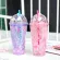 Creative Water Cup Cute Student Gradient Color Cherry Plastic Cup Tea Cup Drink Cup Coffe Cup Double-Layer Cooling Straw Cup