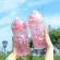 Creative Water Cup Cute Student Gradient Color Cherry Plastic Cup Tea Cup Drink Cup Coffe Cup Double-Layer Cooling Straw Cup