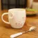 Eco-Friendly Ceramic 3D Cherry Blossoms Coffee Mug Pink Exquisite Tea Mug with Spoon Kawaii Handmad Milk Water Cup Birthday