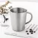 Korean 304 Stainless Steel Double-Layer Water Mug with Handle Beer Mug Thermal Insulation Household Coffee Mug Crash Proof Mug