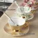 Europe Noble Bone China Coffee Cup Saucer Spoon Set 200ml Luxury Ceramic Mug -Grade Porcelain Tea Cup Cafe Party Drinkware