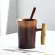 Japanse-Steyle Vintage Ceramic Coffee Mug Tumbler Rust Glaze Tea Milk Beer Mug with Wood Handle Water Cup Home Office Drinkware