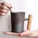 Japanse-Steyle Vintage Ceramic Coffee Mug Tumbler Rust Glaze Tea Milk Beer Mug with Wood Handle Water Cup Home Office Drinkware