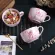 600/850ml Student Instant Noodle Big Cup Creative Ceramic Oatmeal Bowl With Lid Breakfast Cup Marble Milk Coffee Mug