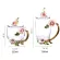 High Grade Enamel Transparent Glass Mug Coffee Tea Mugs Red Flower Heat-Resistant Cup Set With Stainless Steel Spoon Coaster