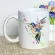 Mayrey Beautiful Bird Printing Cup Ceramic Coffee Mug With Photo Watercolor Hummingbird Photo Art Mug 11oz