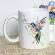Mayrey Beautiful Bird Printing Cup Ceramic Coffee Mug With Photo Watercolor Hummingbird Photo Art Mug 11oz