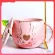 Love Coffee Cup Ceramic Mug Friends Travel Mugs Cute Cat Foot Porcelain Mug Pink