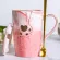 Love Coffee Cup Ceramic Mug Friends Travel Mugs Cute Cat Foot Porcelain Couple Mug Pink