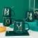 Green Ceramics Mug Coffee Cup With Lid Spoon Mugs Bar Drinkware Office Automatic Water Heater Cup Mat Heating Coaster Set