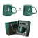 Green Ceramics Mug Coffee Cup With Lid Spoon Mugs Bar Drinkware Office Automatic Water Heater Cup Mat Heating Coaster Set