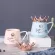 Creative Crown Ceramic Mug Cute Coffee Mug Milk Cup With Spoon Lids Coffee Tea Cup 300ml Capacity Water Mugs X-Mas