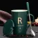 Creative Last Name Letter Ceramic Water Cup Mark Cup With Lid Spoon Couple Cup Customizable Logo Coffee Milk Cup