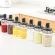 Kitchen Supplies Seasoning Jar Seasoning Pot Set Combination Glass Creative Kitchen Supplies Spoon Cover Integrated Round