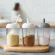 2PCS Kitchen Sugar Bowl Salt Pot Pepper Storage Jar Seasoning Container Plastic Condiment Spice Holder with Cover and Spoon
