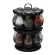 Rotating Cruet Condiment Seasoning Jars Set For Spices Pepper Sprays Bottles Salt Shakers Holder Kitchen Storage Rack Organizer