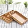 Wooden Bamboo Kung Fu Tea Cup Saucer Fruit Plate Large Serving Storage Vintage Food Bowl Drying Dishes Rectangle Pallet
