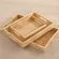 Wooden Bamboo Kung Fu Tea Cup Saucer Fruit Plate Large Serving Storage Vintage Food Bowl Drying Dishes Rectangle Pallet