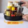 New 360 Rotating Tray Kitchen Storage Container Spice Jar Snack Cosmetic Stainless Steel Service