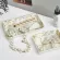 Marble Texture Ceramic Tray Golden Nordic Modern Home Decoration Tray Dessert Fruit Snack Ceramic Plate Jewelry Storage Tray