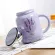 1pcs New 500ml Lavender Cartoon Ceramic Mug With Cover 4 Style Mirror Seal Leakproof Coffee Milk Tea Cup For Friend