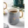 Oussirro 470ml Lovely Ceramics Milk / Coffee Mugs with Cover and Spoon Pure Color Mugs Cup Kitchen Tool