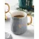 Oussirro 470ml Lovely Ceramics Milk / Coffee Mugs With Cover And Spoon Pure Color Mugs Cup Kitchen Tool