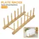 Kitchen Dish Drain Rack Dinnerware Storage Organization Drying Shelf Wooden Book Cups Display Stand Drainer Holder