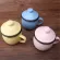 Extra Thick Double-Material Enamel Children's Cup Cute Fat Tea Cup Color Enamel Mouth Cup Cow Cup Coffee Mug With Lid