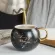 Coffee Mug Printing With Gold 530ml Women Men Marble Ceramic Coffee Mug Milk Drink Cup Novelty Black White Pink Mj1125